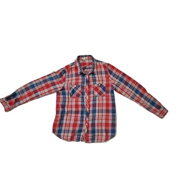 Levi's Tops - Vtg Levi's Shirt Country Western Women's Red Blue Checkered Cotton Top Cowgirl